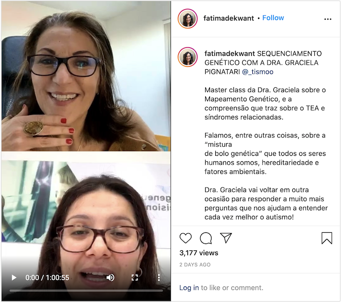 Importância da genética para o autismo é tema de live de Fátima de Kwant — Tismoo